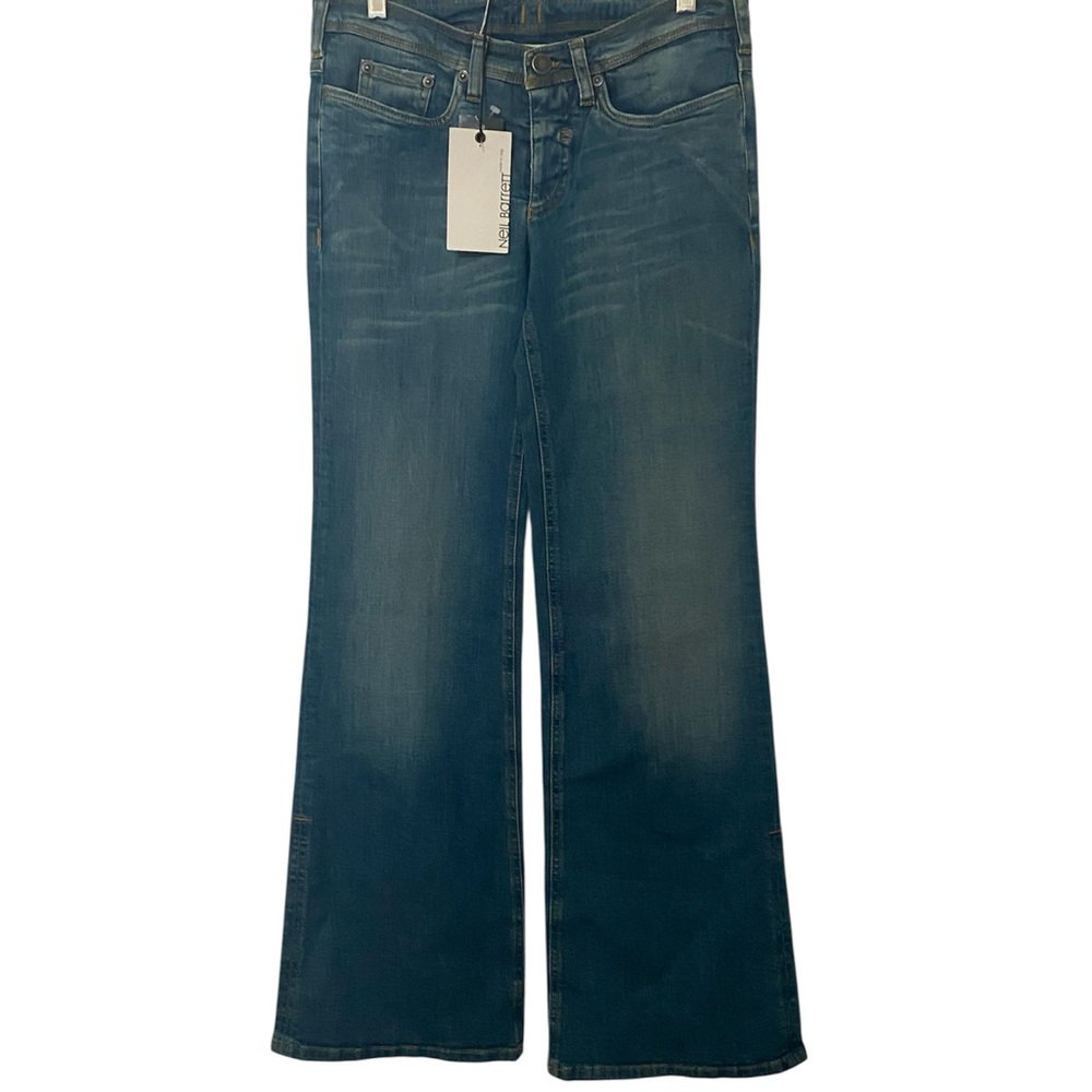 NWT NEIL BARRETT Blue Flare Wide Leg NDE19 Jeans 27